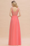 Modern Lace Elegant Simple Sleeveless Maxi Bridesmaid Dress Evening Prom Dresses