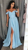 Light Blue Prom Dress with Split, Prom Dresses, Evening Dress, Dance Dress, Graduation School Party Gown, PC0356 - Promcoming