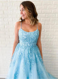 Light Blue Prom Dress New Style, Prom Dresses, Evening Dress, Dance Dress, Graduation School Party Gown, PC0408 - Promcoming