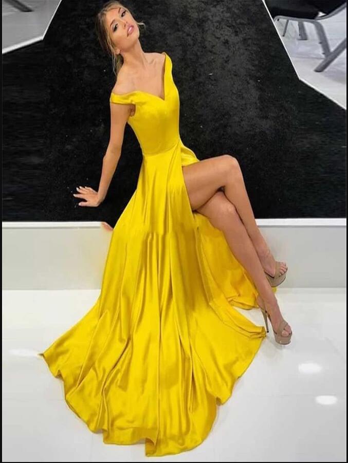 Sexy Prom Dress High Slit ,Winter Formal Dress, Pageant Dance Dresses, Back To School Party Gown, KB0664