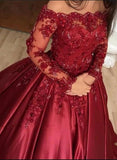 Prom Dress Off The Shoulder Sleeves, Evening Dress ,Winter Formal Dress, Pageant Dance Dresses, Back To School Party Gown, PC0594 - Promcoming