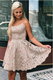 Spitzenkleid für Zuhause, Kurzes Abschlussballkleid, Formales Kleid, Festzugstanzkleider, Back to School Partykleid, KB0838 