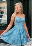 Spitzenkleid für Zuhause, Kurzes Abschlussballkleid, Formales Kleid, Festzugstanzkleider, Back to School Partykleid, KB0838 