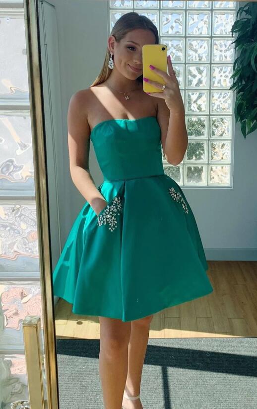 Satin HOCO Dress in Satin,Homecoming Dress, Short Prom Dress ,Winter Formal Dress, Pageant Dance Dresses, Back To School Party Gown, KB1002