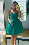 Satin HOCO Dress in Satin,Homecoming Dress, Short Prom Dress ,Winter Formal Dress, Pageant Dance Dresses, Back To School Party Gown, KB1002