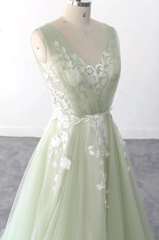 Vestido de fiesta largo verde claro, vestidos de novia de colores, vestidos de fiesta de quinceañera 