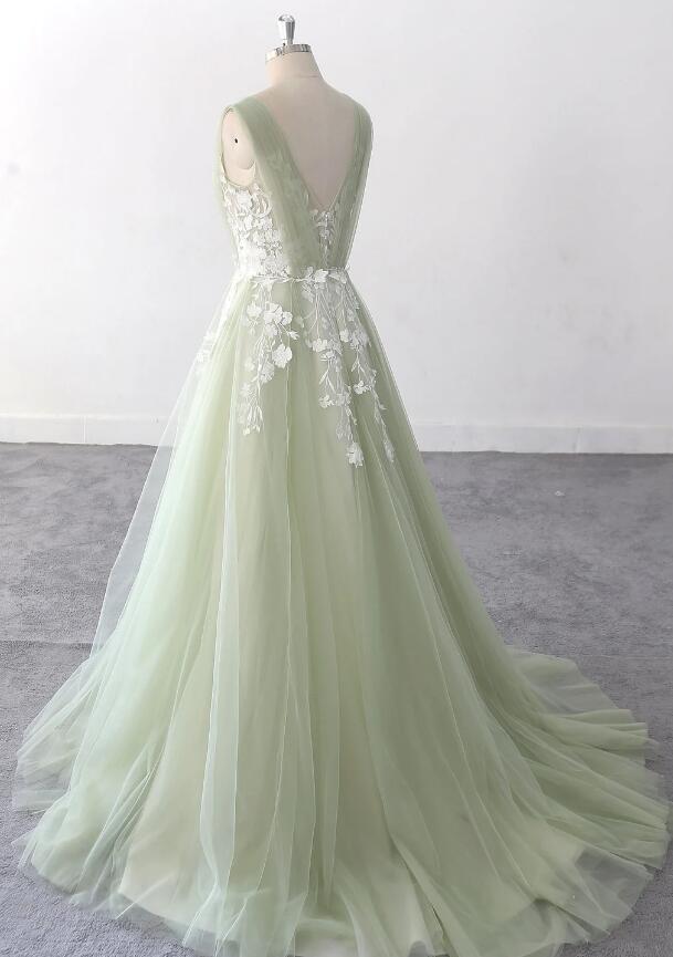 Vestido de fiesta largo verde claro, vestidos de novia de colores, vestidos de fiesta de quinceañera 