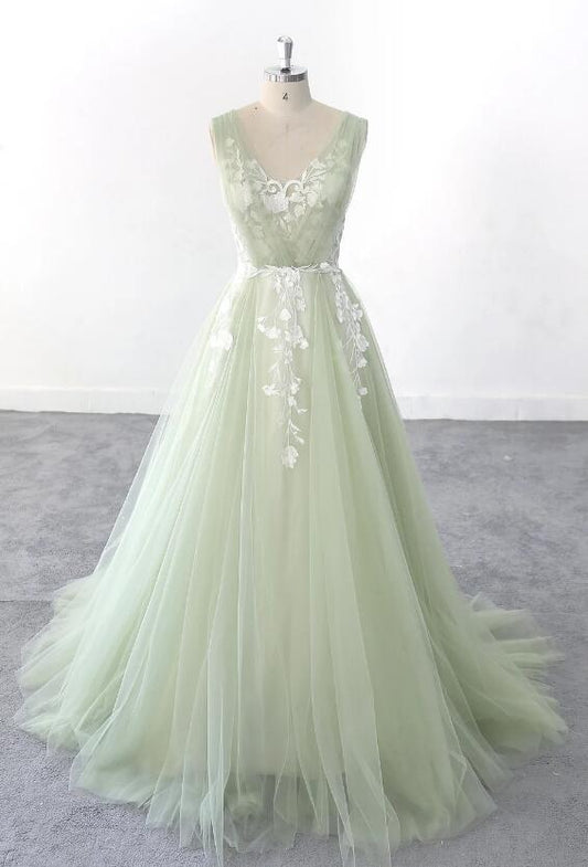 Vestido de fiesta largo verde claro, vestidos de novia de colores, vestidos de fiesta de quinceañera 
