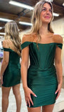 Schulterfreies rotes Homecoming-Kleid KB1140 