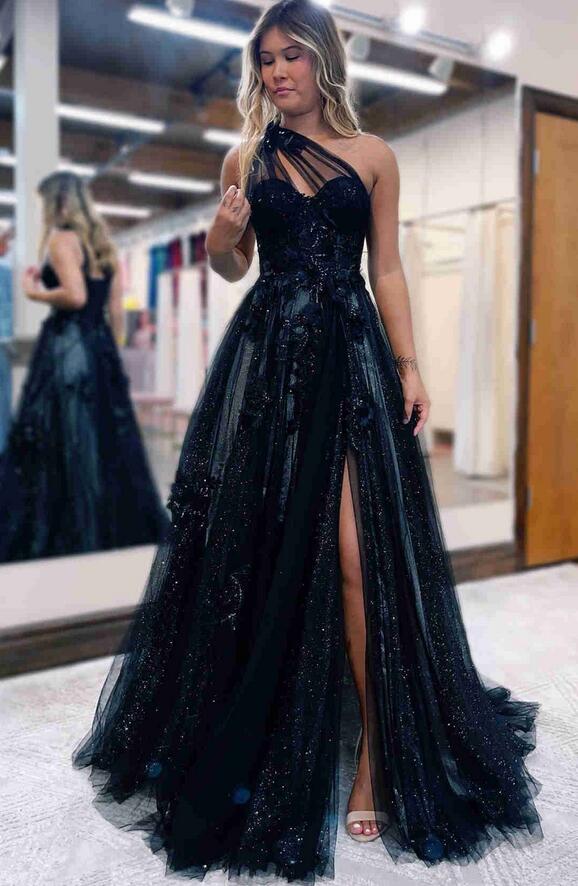Langes Ballkleid mit einer Schulter KB1250