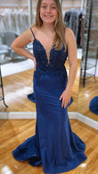 Mermaid Long Prom Dress with Lace and Beading Top KB1264