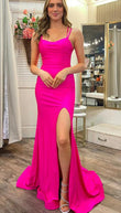 Scoop Neck Lace-Up Trumpet Long Prom Dress  KB1272