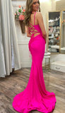 Scoop Neck Lace-Up Trumpet Long Prom Dress  KB1272