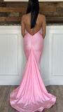 Open Back Halter Neck Mermaid Long Prom Dress  KB1298