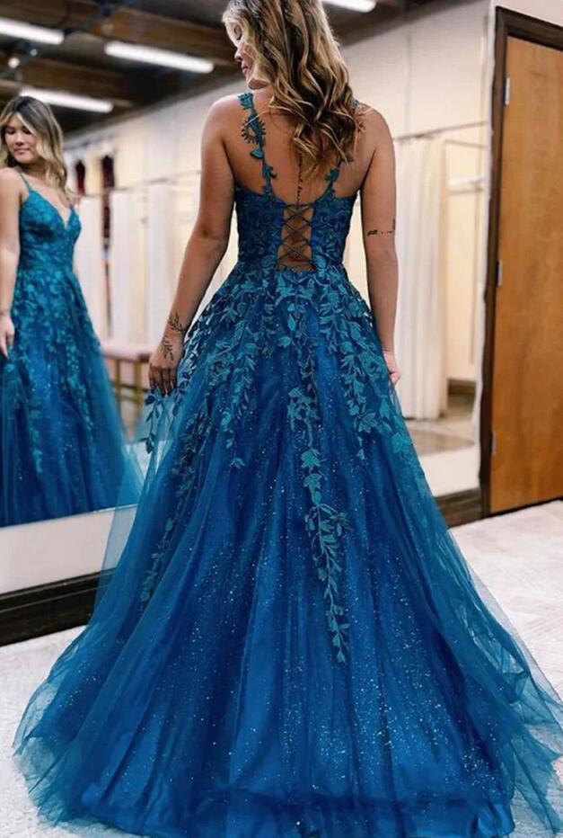 Leaf Lace Long Prom Dress KB1313