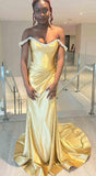Off the Shoulder Beaded Blue Mermaid Prom Dress with Slit KB1324