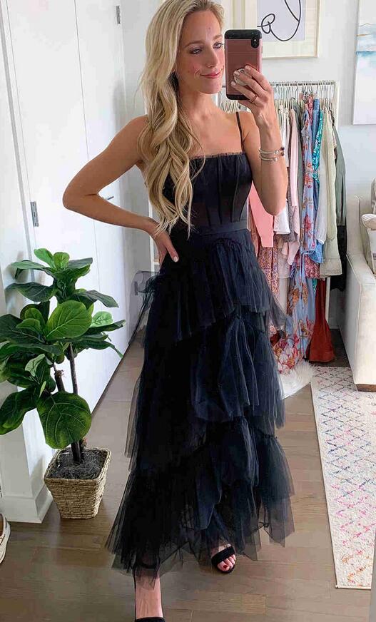 Princess Hot Pink Tiered Tulle Prom Dress KB1326