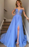Langes Chiffon-Ballkleid in A-Linie mit Spitzenoberteil in Blattform KB1338 