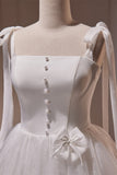 Elfenbeinfarbenes Abendkleid mit Fliege und Perlenschleifen, Tüll, für Heimkehr, Party, Abschlussball, Cocktailkleid 