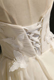 Elfenbeinfarbenes, plissiertes Illusionshalskleid mit Schmetterlingen, Heimkehr-Partykleid, Abschlussball-Cocktailkleid 
