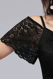 Stunning Off-the-shoulder Sleeveless Long Elegant Bridesmaid Dresses Chiffon Lace V-Neck Prom Dress
