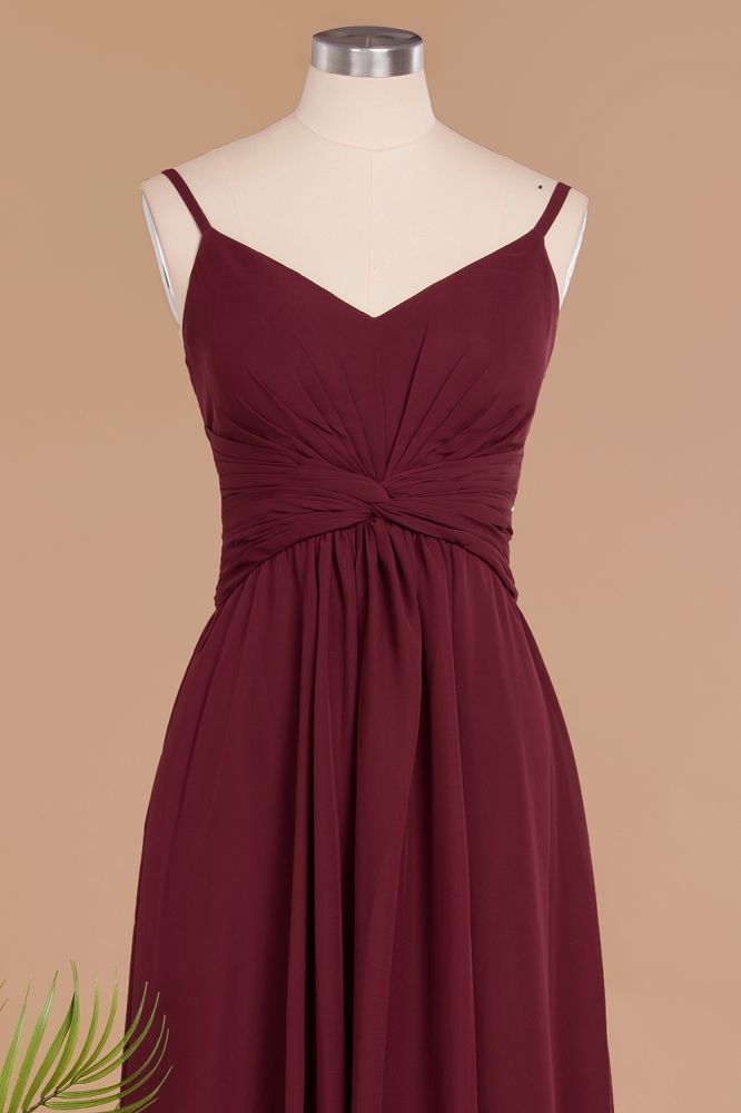 Stunning Spaghetti Straps Simple Evening Maxi Dresses Aline Chiffon Ruffle Party Evening Gown