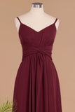 Stunning Spaghetti Straps Simple Evening Maxi Dresses Aline Chiffon Ruffle Party Evening Gown