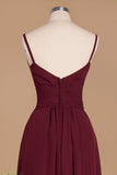 Stunning Spaghetti Straps Simple Evening Maxi Dresses Aline Chiffon Ruffle Party Evening Gown