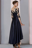 Classy Short Black Mother Of The Bride Dresses Lace Bridesmaid Dresses With Sleeves