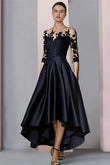 Classy Short Black Mother Of The Bride Dresses Lace Bridesmaid Dresses With Sleeves