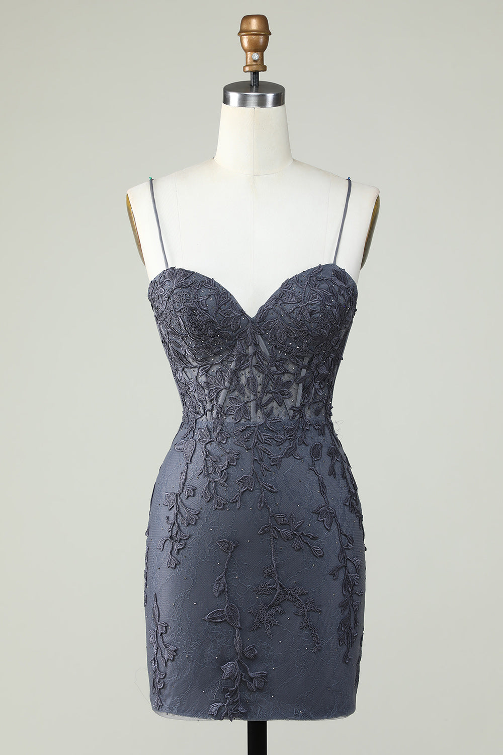 Spaghetti Straps Tight Homecoming Dress with Appliques Cocktail Prom Party Club Dresses