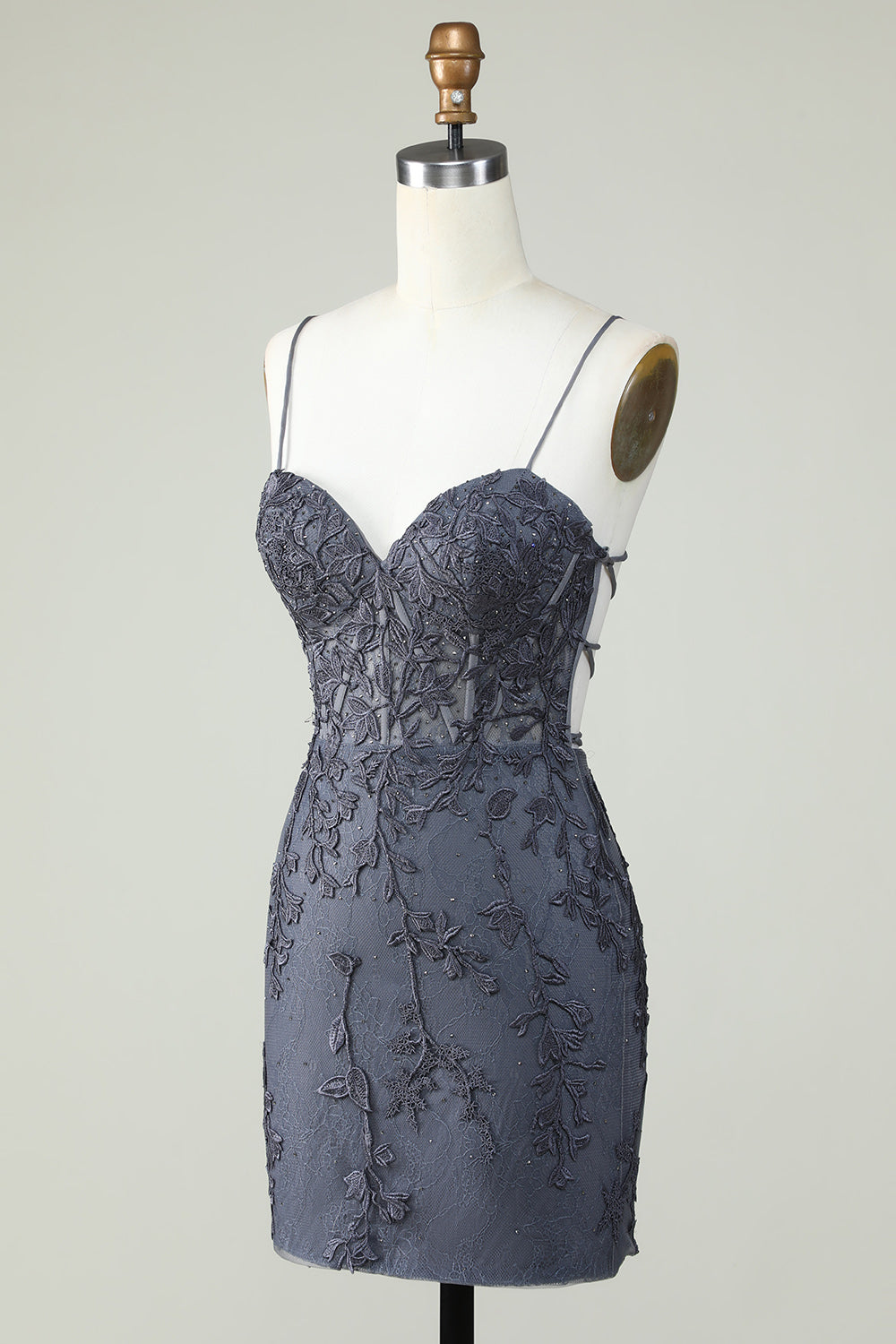 Spaghetti Straps Tight Homecoming Dress with Appliques Cocktail Prom Party Club Dresses