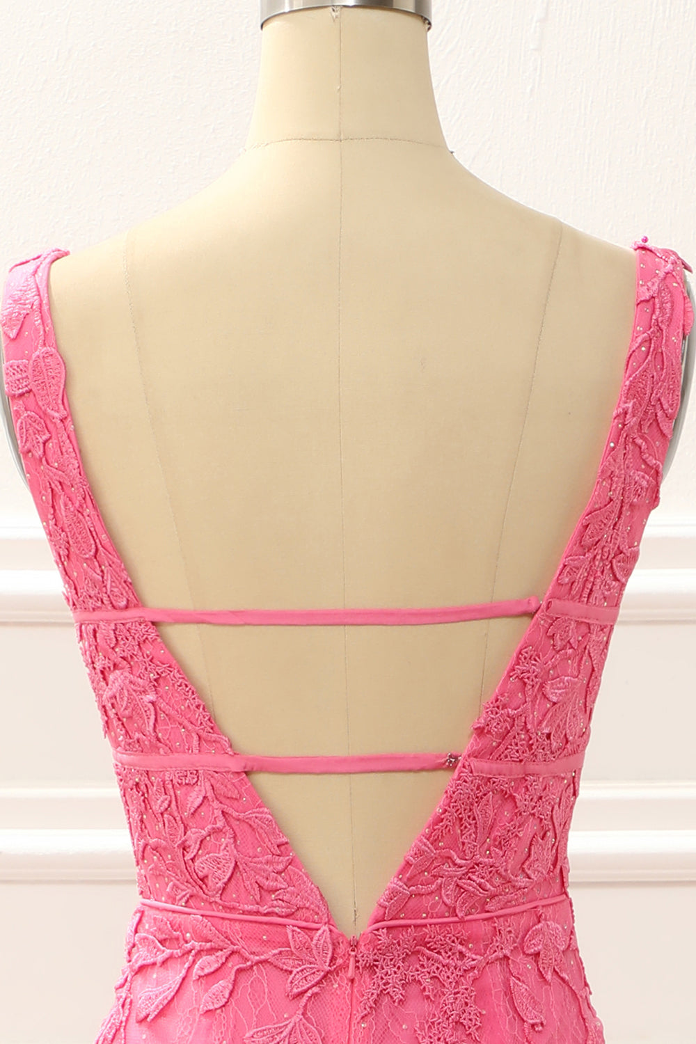 Hot Pink Tulle Mermaid Prom Dress with Appliques Formal Evening Dresses gowns