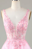 Pink Cute Sparkly Homecoming Dress with Sequins Appliques Prom Cocktail Dresses