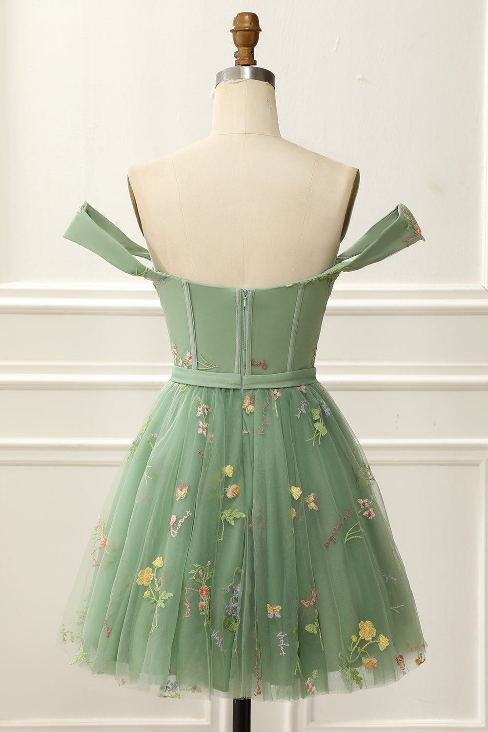 Off the Shoulder Lavender Cute Homecoming Dress with Embroidery Prom Cocktail Dresses