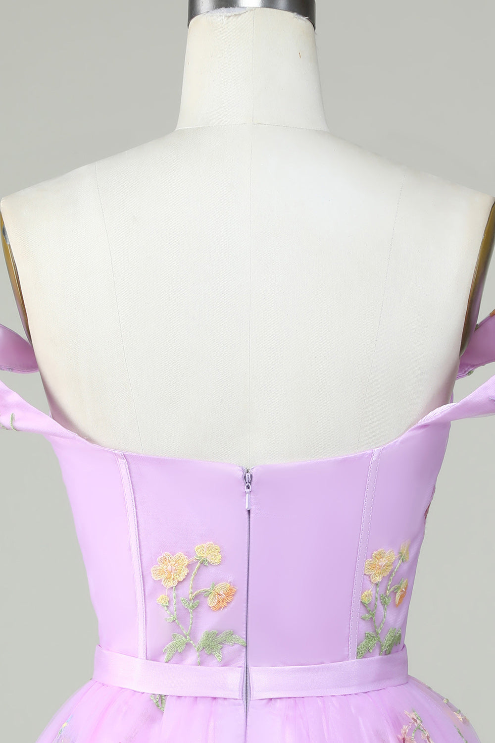 Off the Shoulder Lavender Cute Homecoming Dress with Embroidery Prom Cocktail Dresses