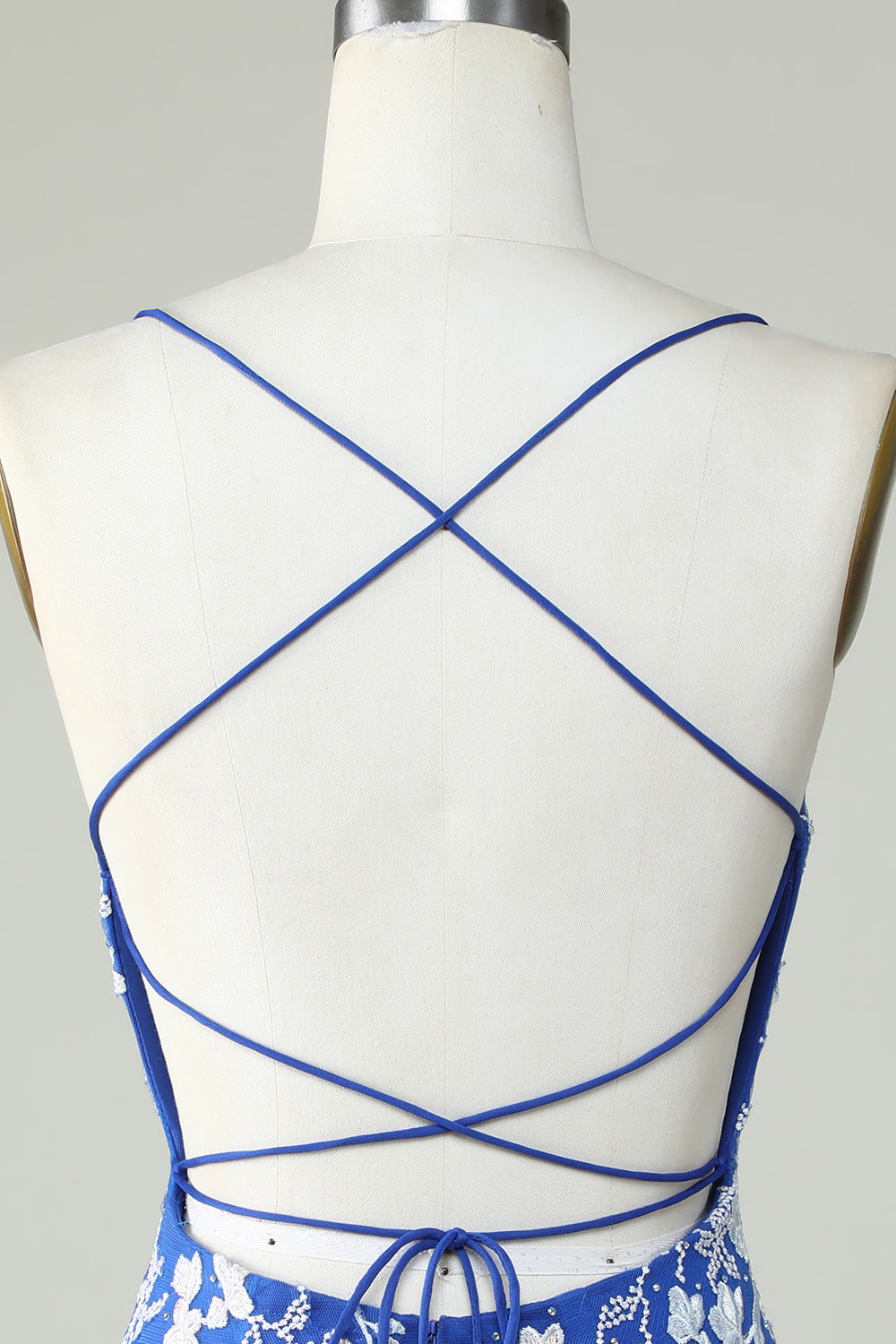 Royal Blue Spaghetti Straps Tight Homecoming Dress with Appliques Cocktail Prom Party Dresses