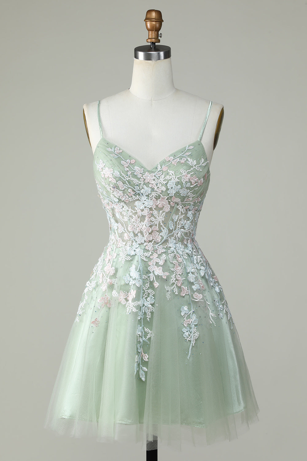 A Line Navy Corset Homecoming Dress with Appliques Cocktail Prom Dresses