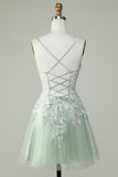 A Line Navy Corset Homecoming Dress with Appliques Cocktail Prom Dresses