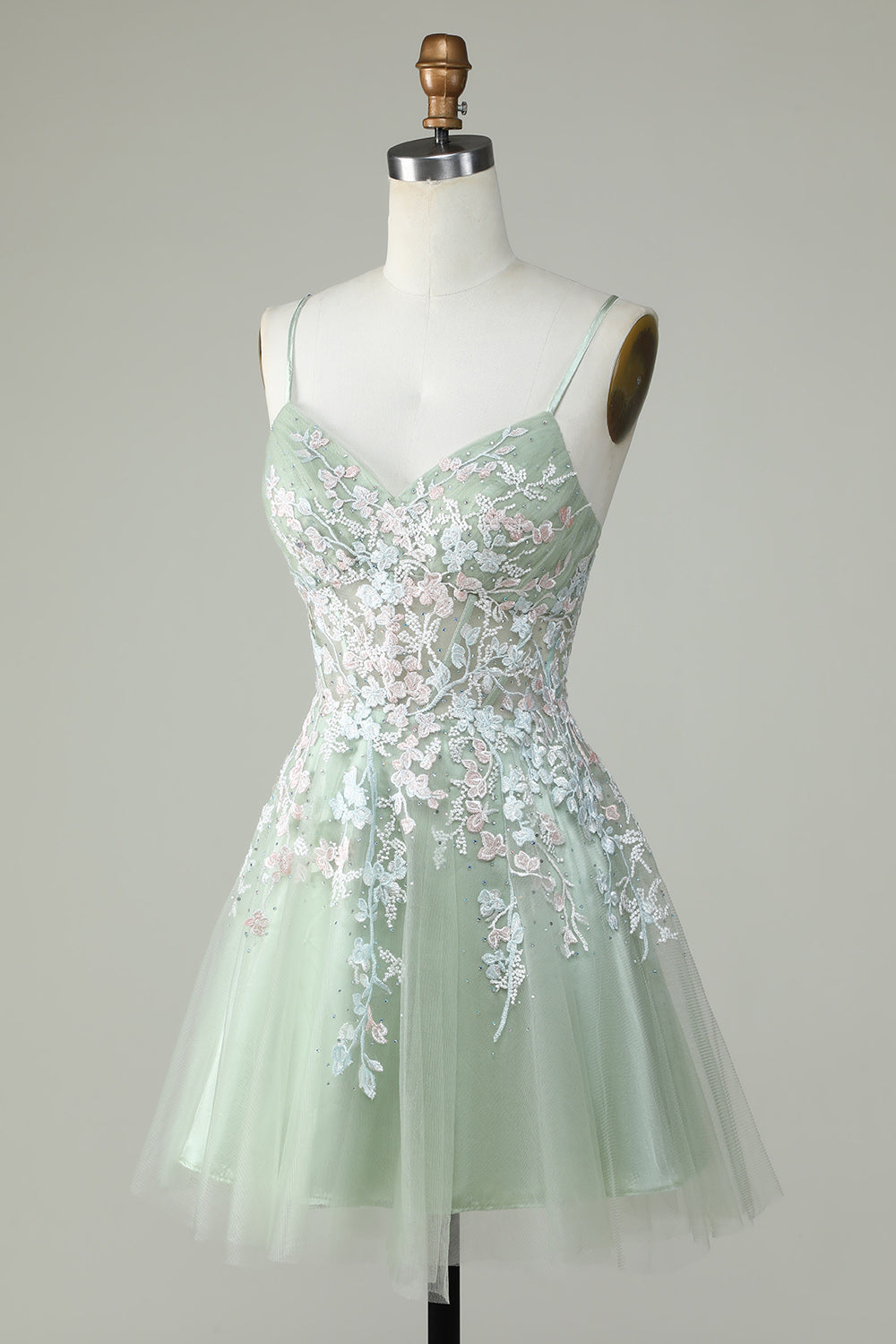 A Line Navy Corset Homecoming Dress with Appliques Cocktail Prom Dresses
