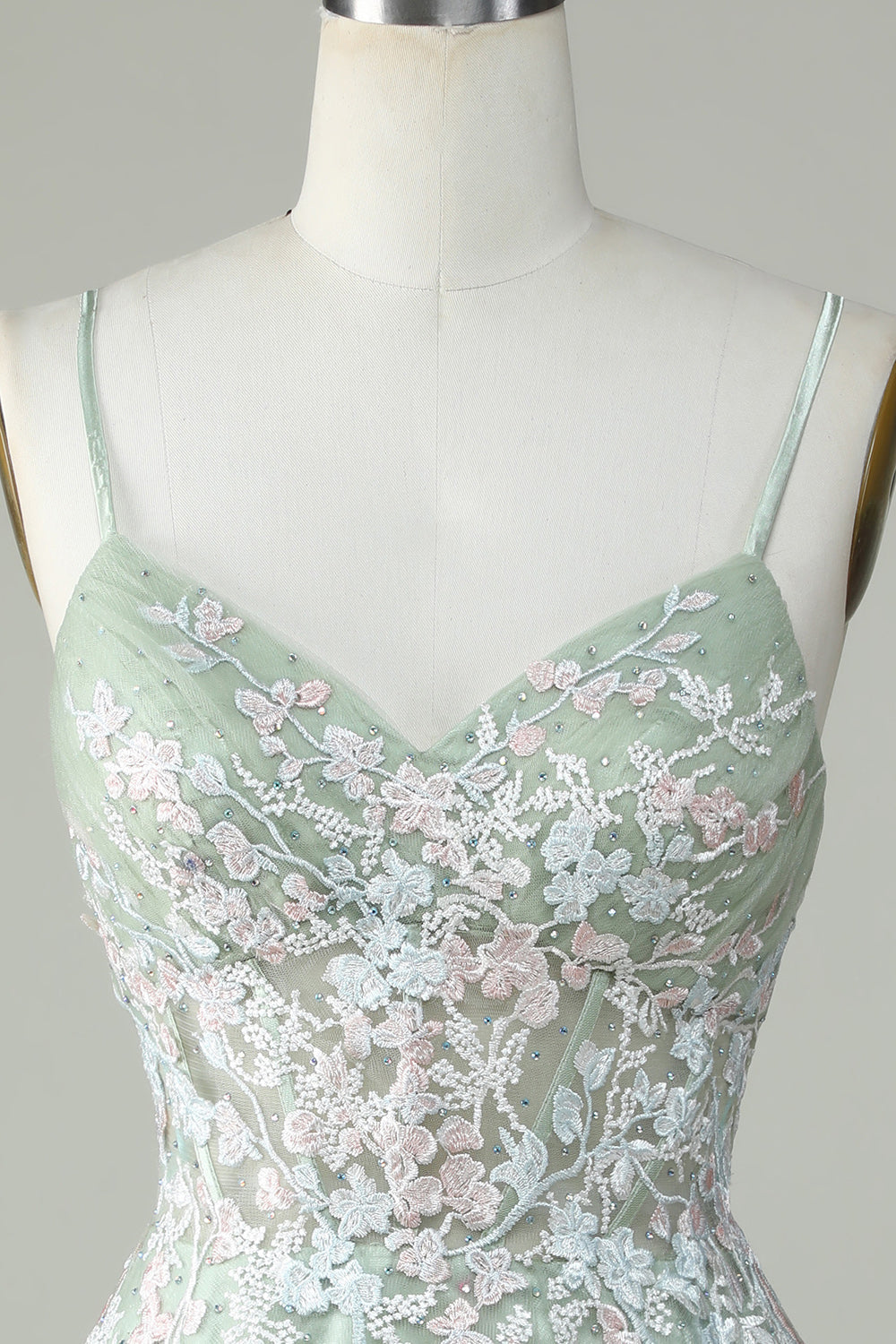 A Line Green Cute Corset Homecoming Dress with Appliques Prom Cocktail Dresses