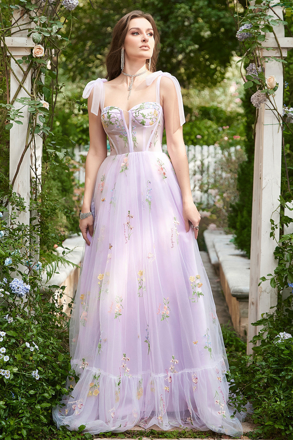 A-Linie Grau Blau Prinzessin Ballkleid Mit Stickerei Formelle Abendkleider