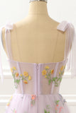 A-Linie Lavendel Prinzessin Ballkleid mit Stickerei Formelle Abendkleider