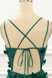 Vestido de fiesta de tul verde oscuro con apliques y corte A, vestidos de noche formales con encaje
