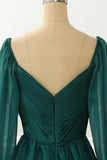 A Line Long Sleeves Prom Dress with Ruffles Evening Mother of the Bride Dresses Gowns