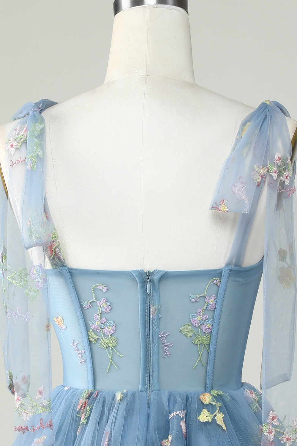 Green A-Line Corset Homecoming Dress with Embroidered Prom Cocktail Dresses