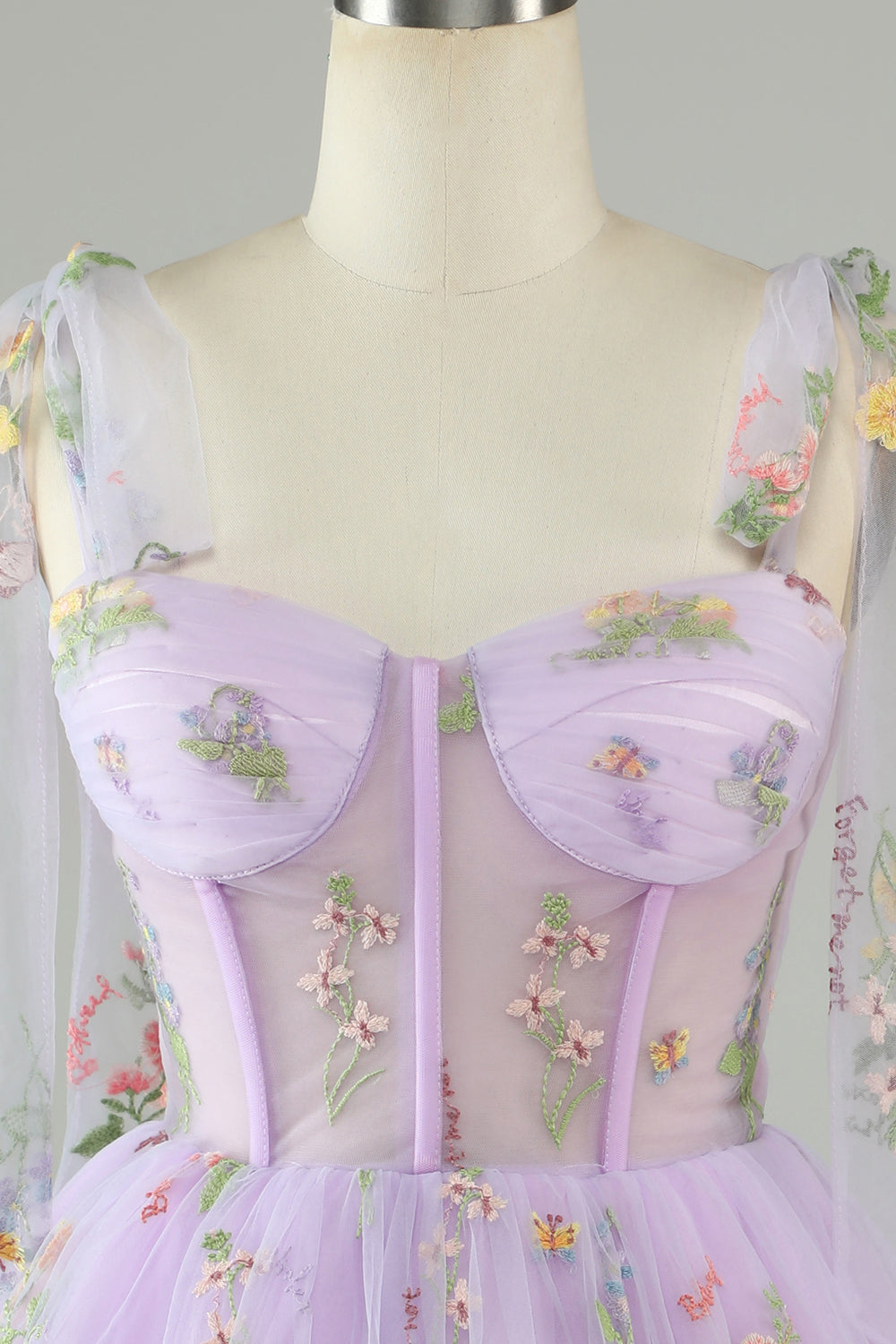 Green A-Line Corset Homecoming Dress with Embroidered Prom Cocktail Dresses