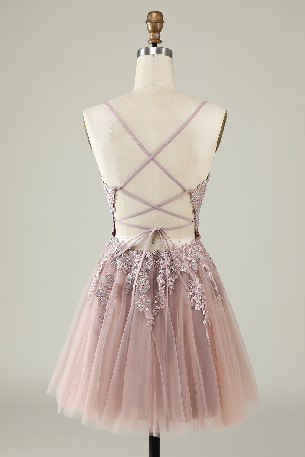 Stylish A Line Spaghetti Straps Green Short Homecoming Dress with Appliques Prom Cocktail Dresses