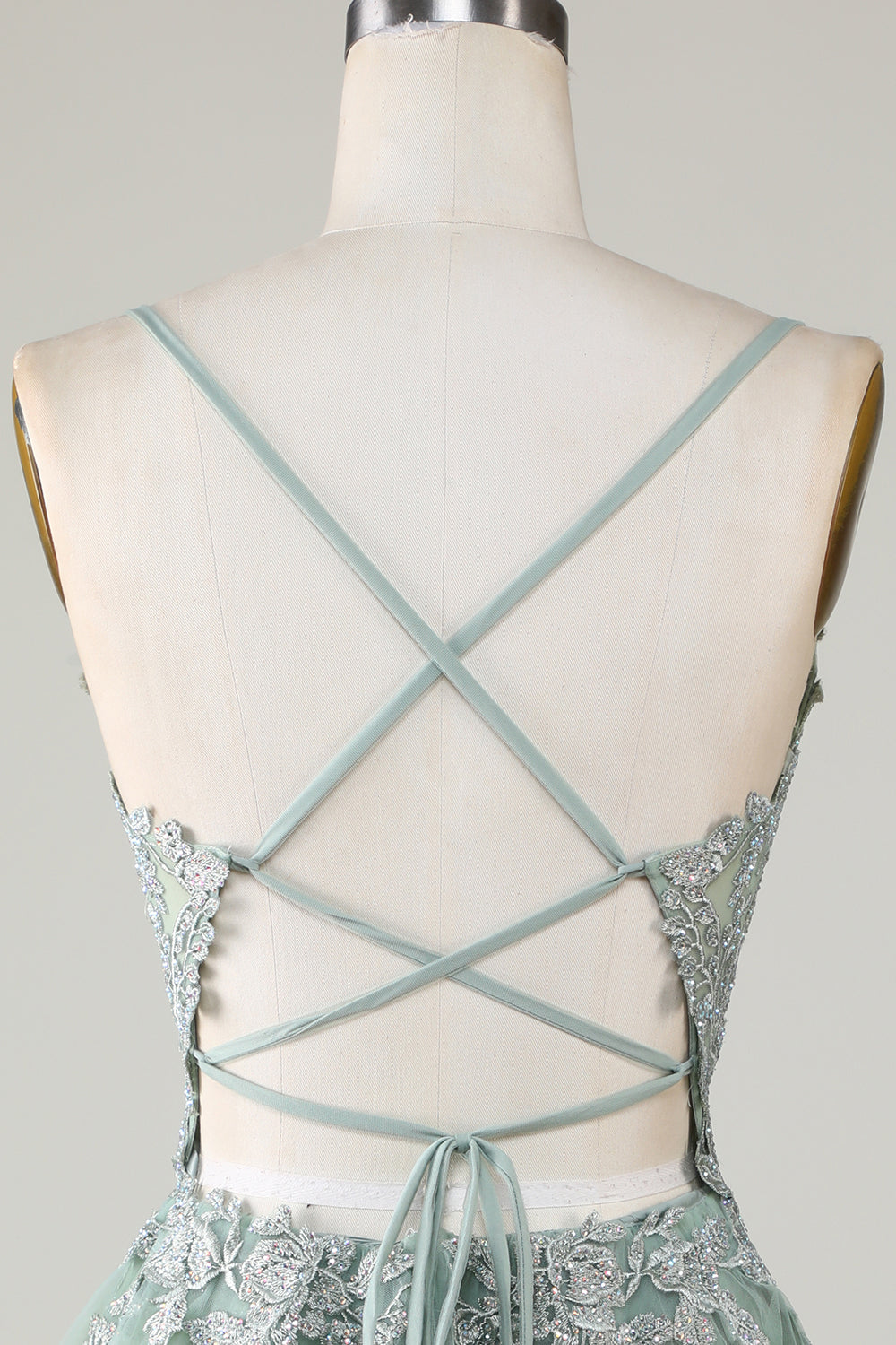 Stylish A Line Spaghetti Straps Green Short Homecoming Dress with Appliques Prom Cocktail Dresses