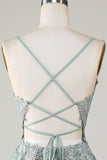 Stylish A Line Spaghetti Straps Green Short Homecoming Dress with Appliques Prom Cocktail Dresses